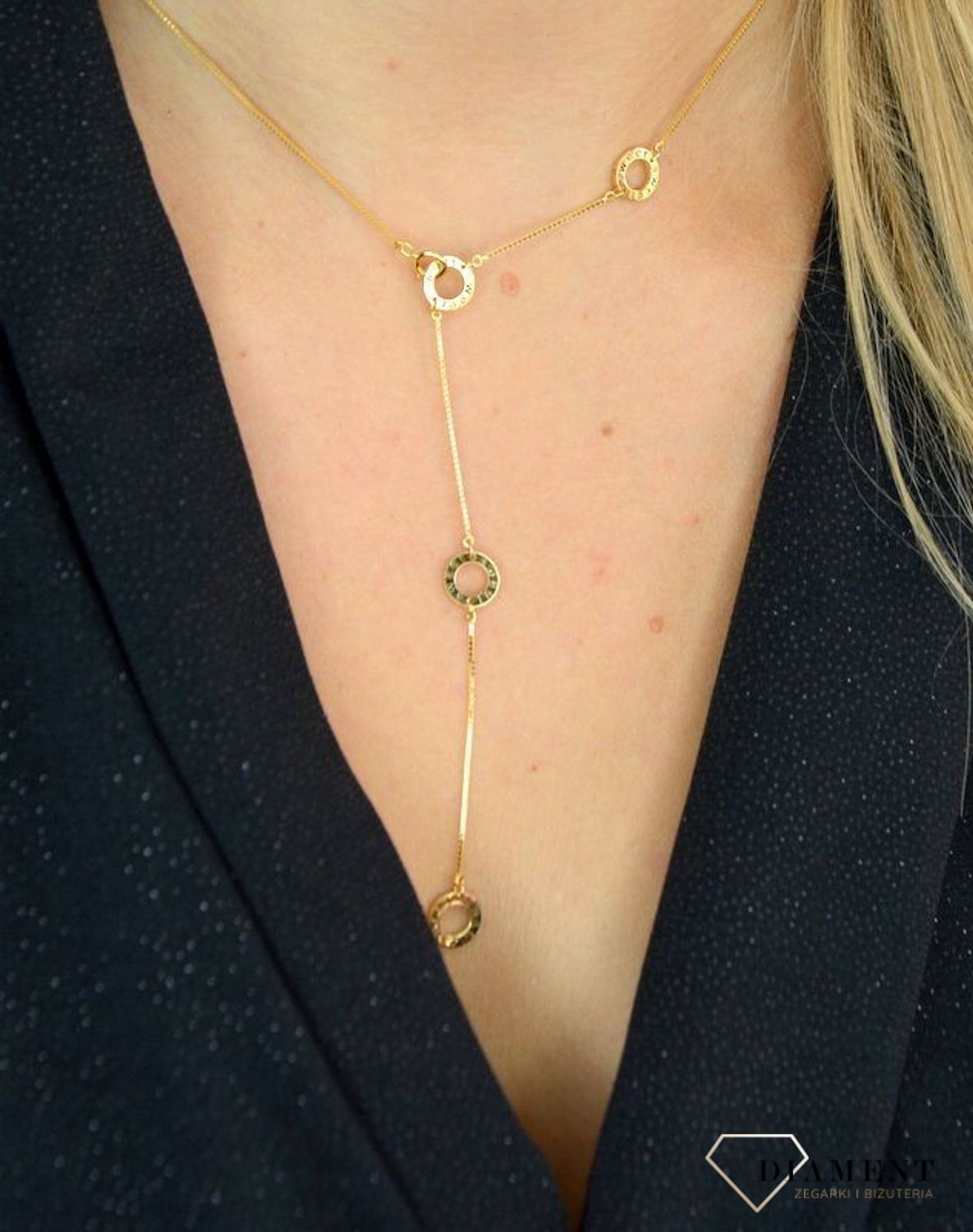 Naszyjnik srebrny pokryty złotem 'Słodko Słodka' DIA-NSZ-1307-925.jpg