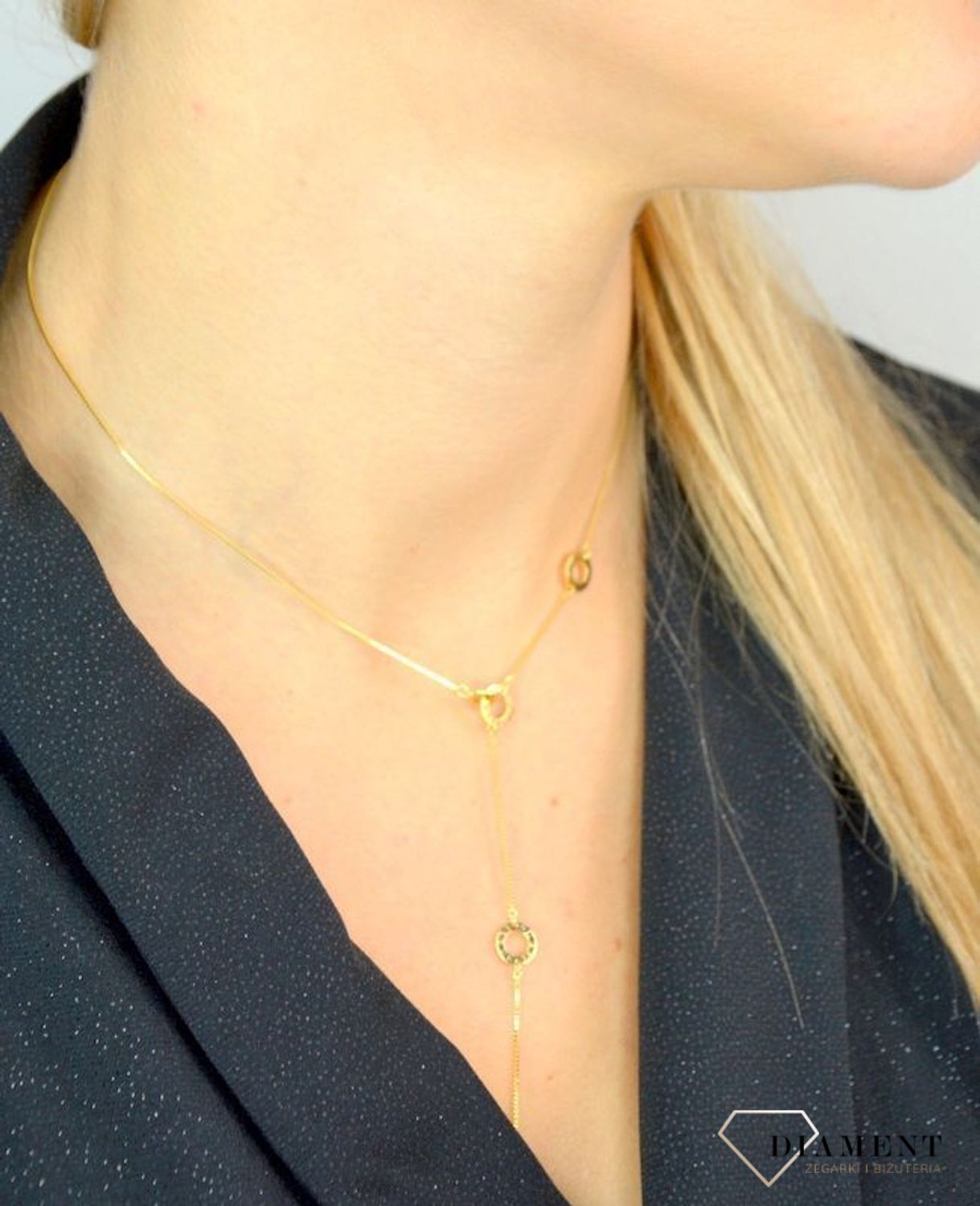 Naszyjnik srebrny pokryty złotem 'Słodko Słodka' DIA-NSZ-1307-925.jpg