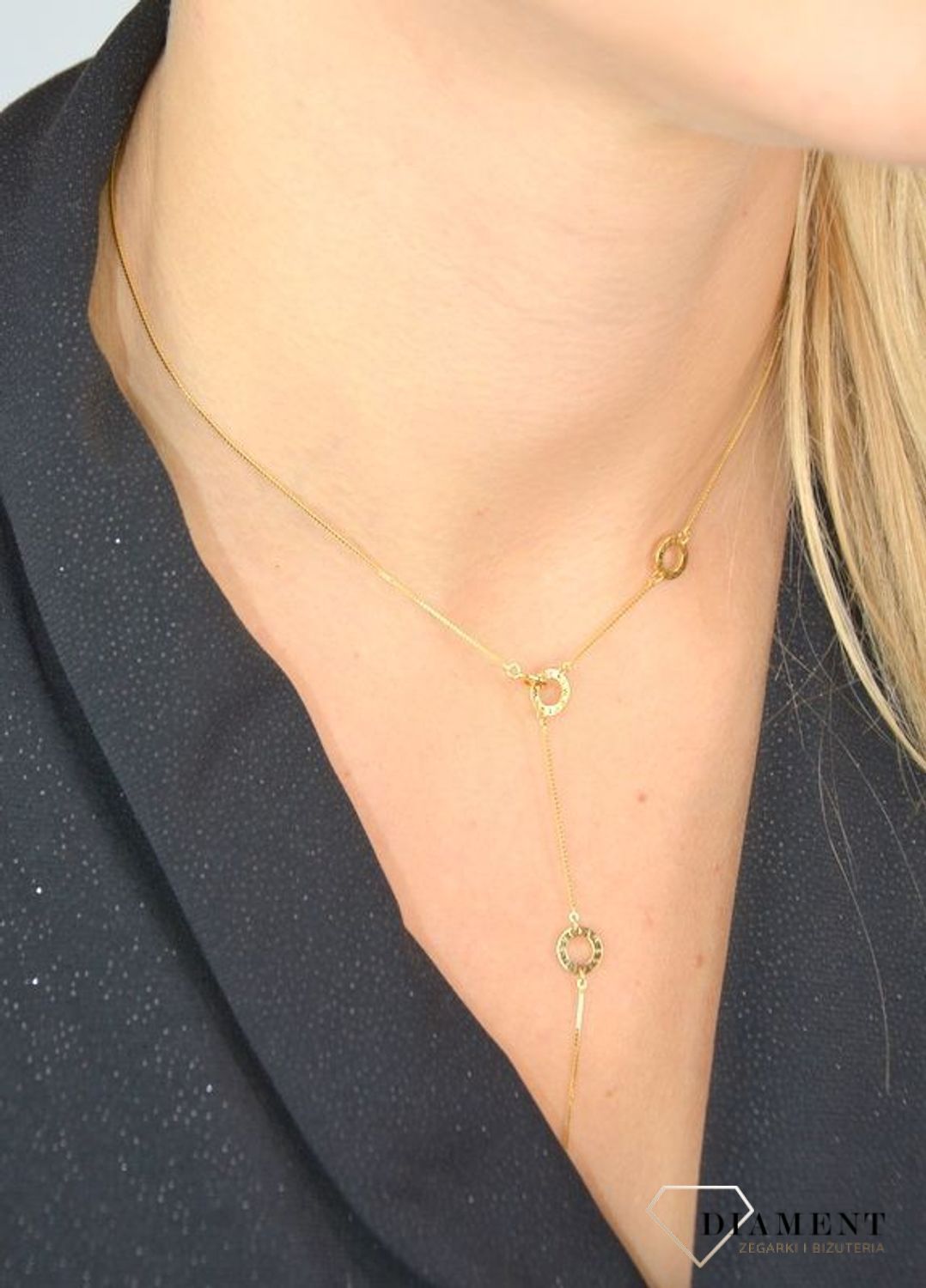 Naszyjnik srebrny pokryty złotem 'Słodko Słodka' DIA-NSZ-1307-925.jpg