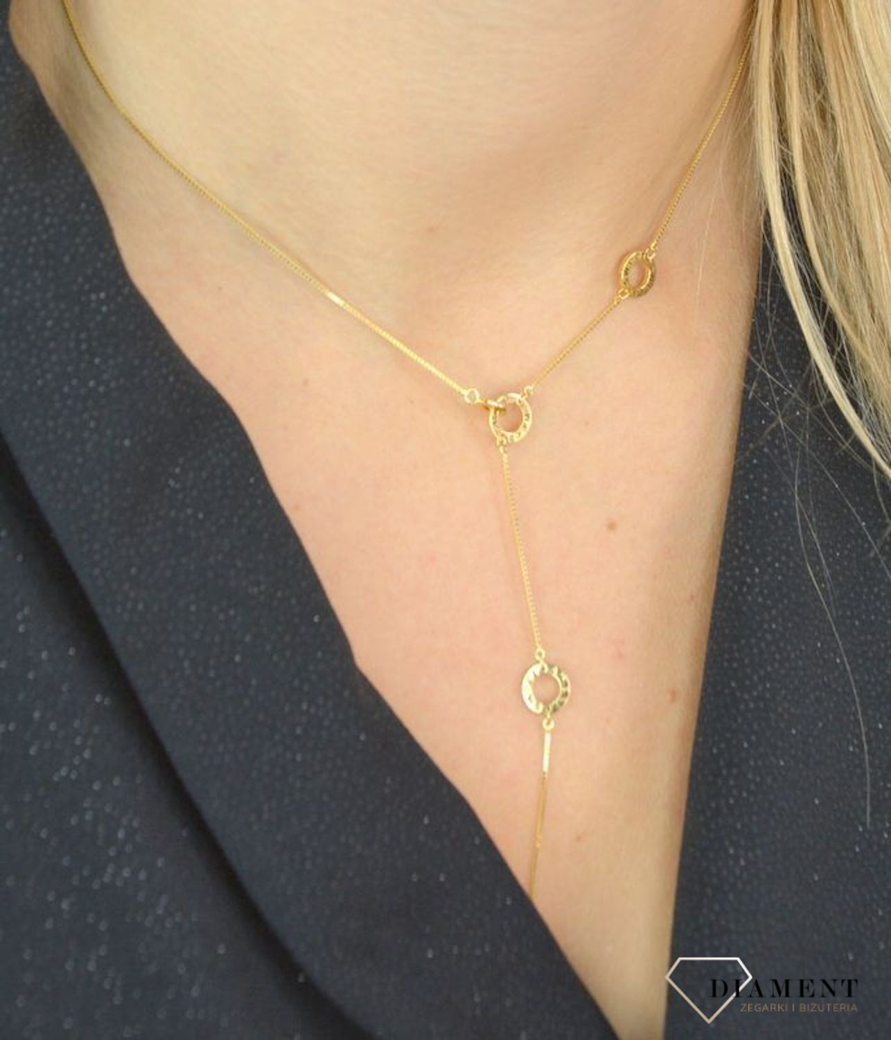 Naszyjnik srebrny pokryty złotem 'Słodko Słodka' DIA-NSZ-1307-925.jpg