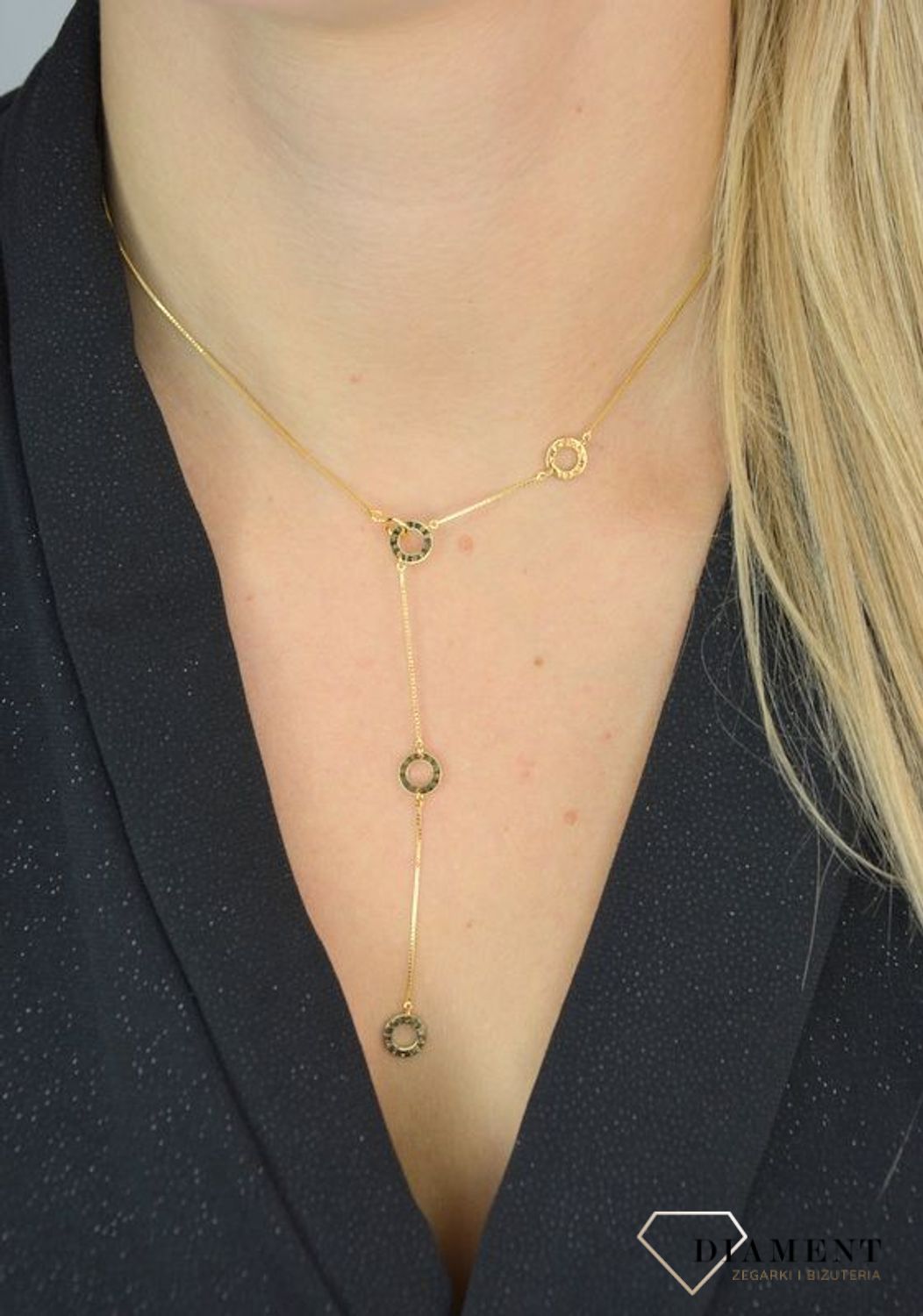 Naszyjnik srebrny pokryty złotem 'Słodko Słodka' DIA-NSZ-1307-925.jpg
