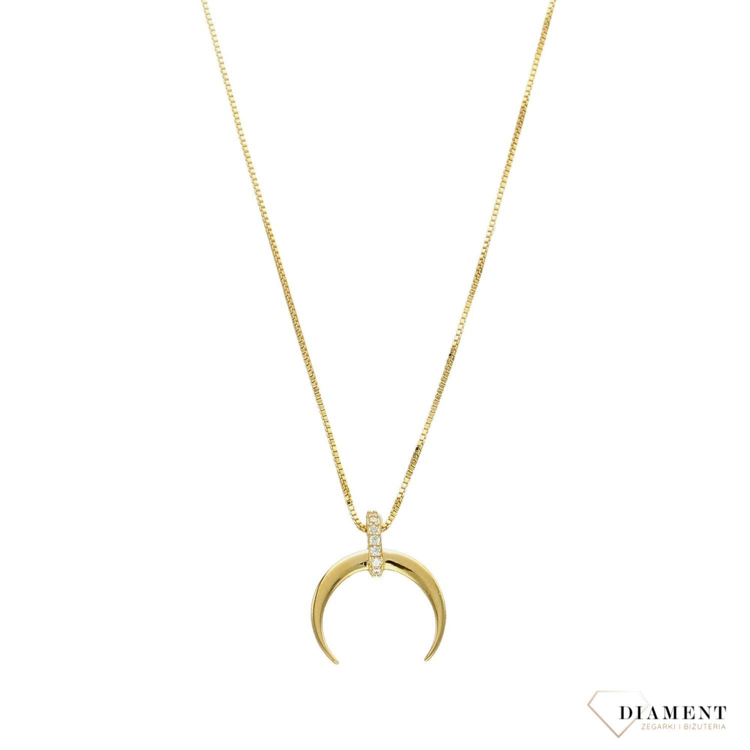 Naszyjnik srebrny księżyc z cyrkonią pokryty złotem DIA-NSZ-1308-925.jpg