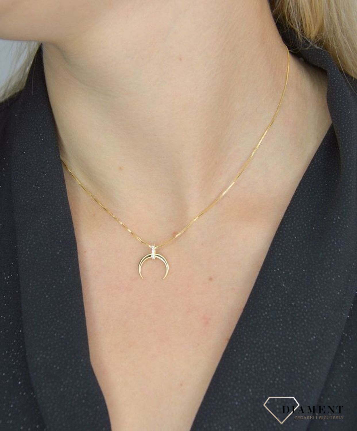 Naszyjnik srebrny księżyc z cyrkonią pokryty złotem DIA-NSZ-1308-925.jpg