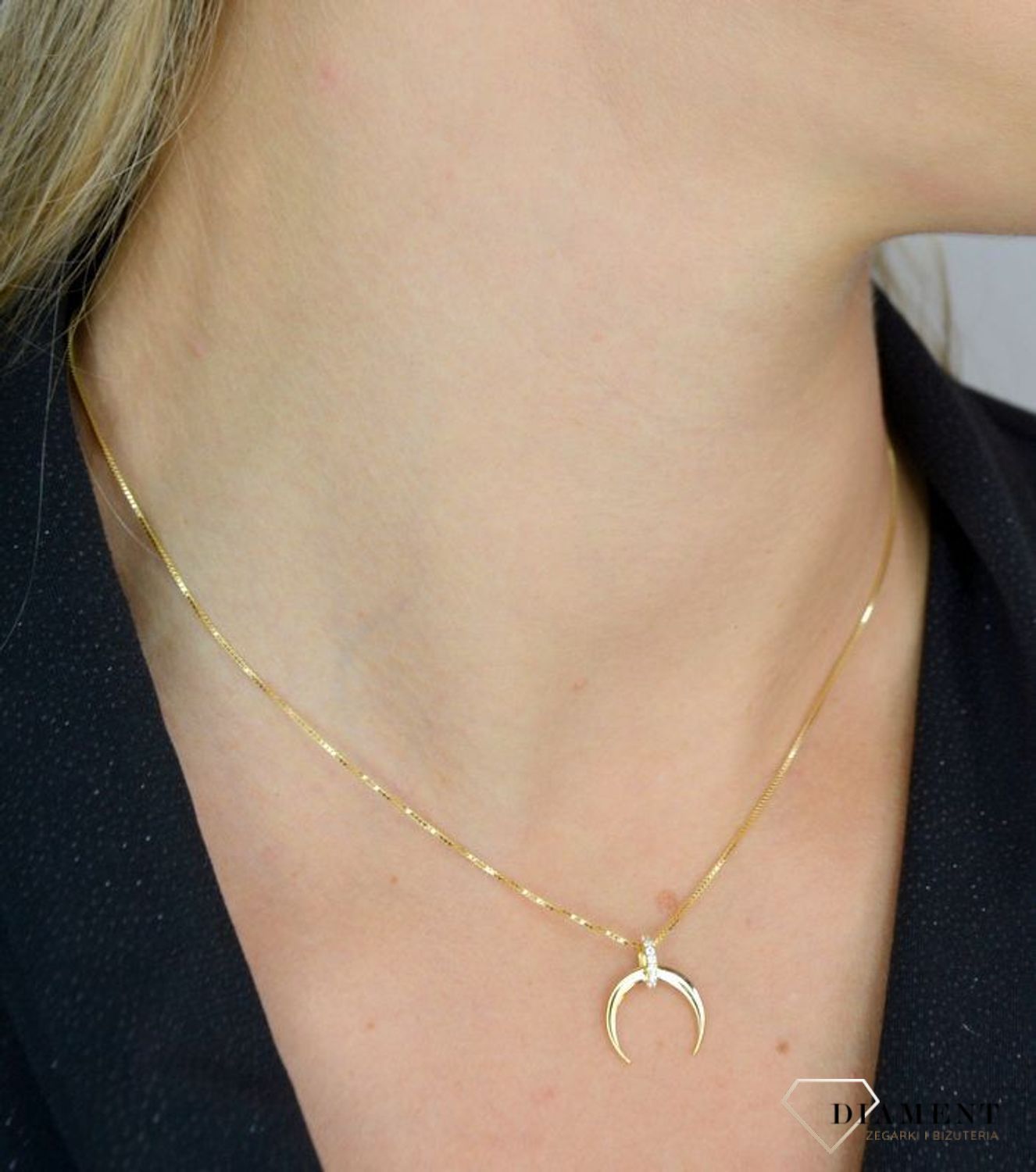 Naszyjnik srebrny księżyc z cyrkonią pokryty złotem DIA-NSZ-1308-925.jpg