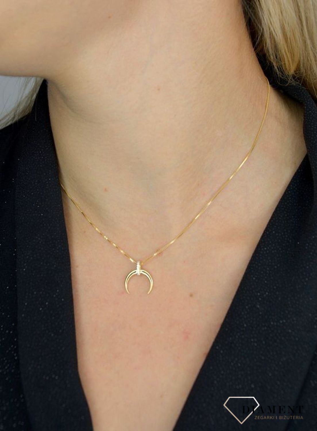 Naszyjnik srebrny księżyc z cyrkonią pokryty złotem DIA-NSZ-1308-925.jpg