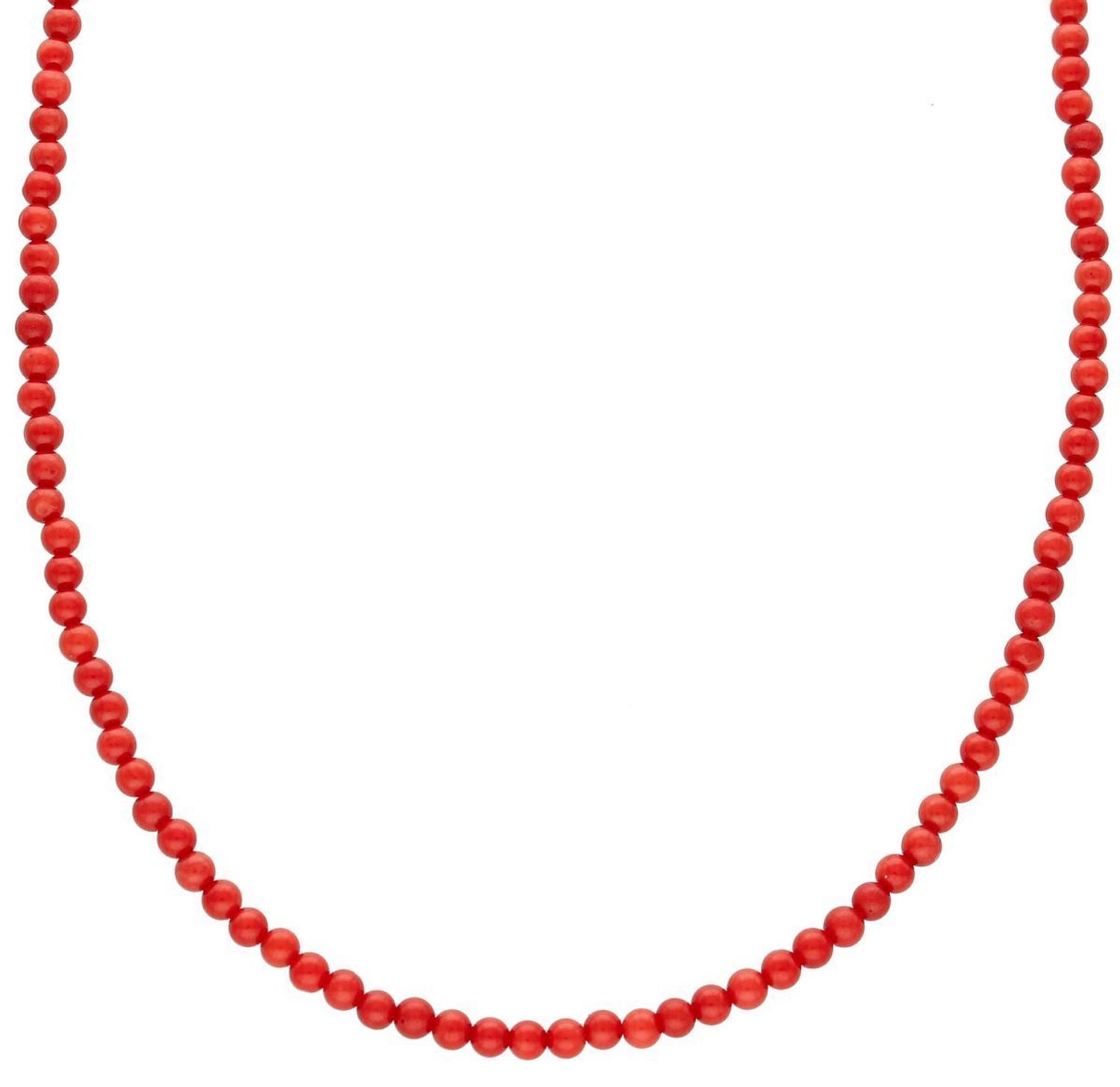 Srebrny naszyjnik damski z naturalnym czerwonym koralem. Srebro próby 925, długość 45+3 cm, waga 7,40 g. Elegancki, ponadczasowy i idealny na prezent.11.jpg