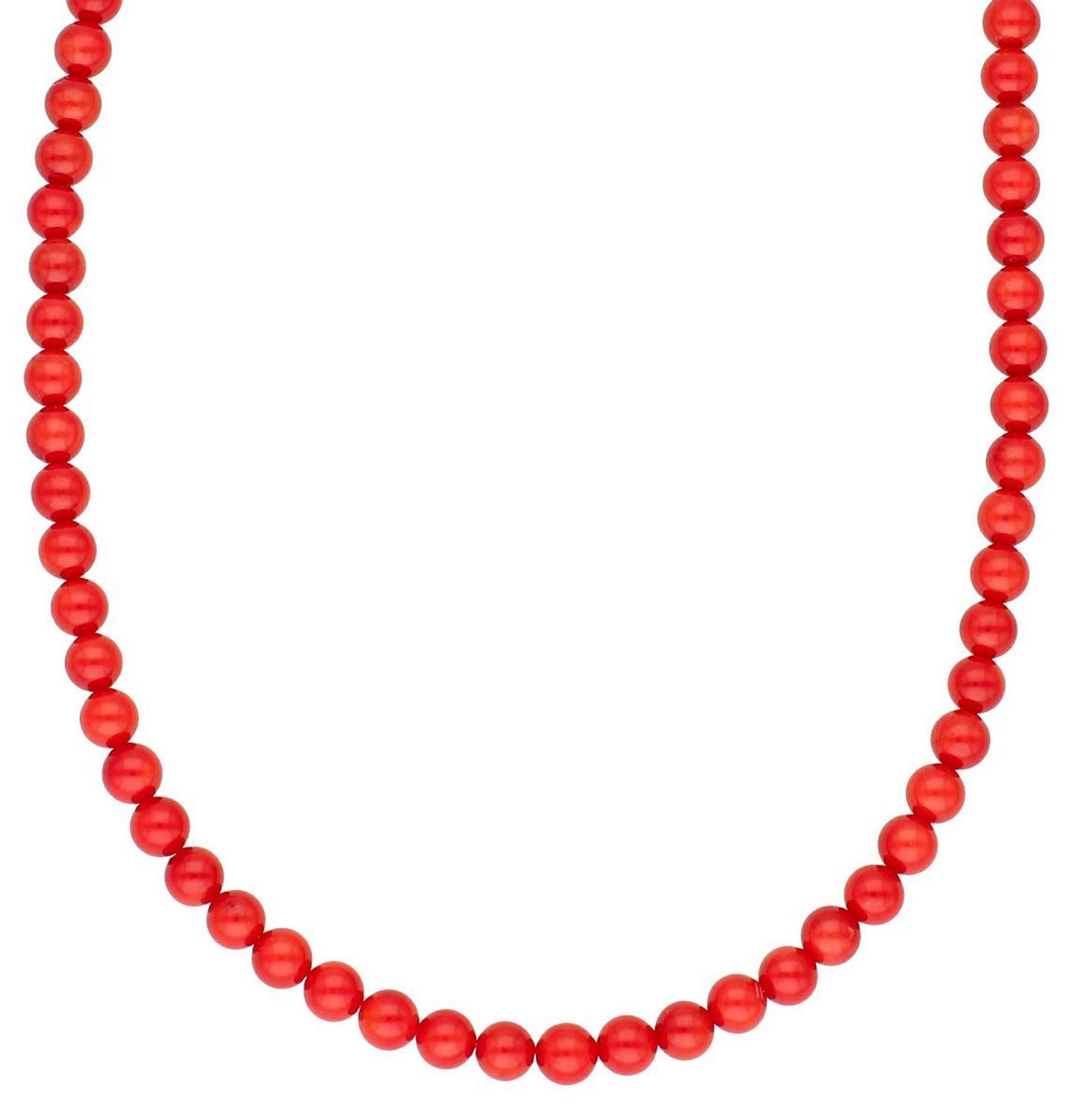 Naszyjnik damski z naturalnego koralu i srebra próby 925 DIA-NSZ-13112-925. Długość 45–49 cm, korale 5 mm, zapięcie na karabińczyk. Elegancja i naturalne piękno w jednym.1.jpg