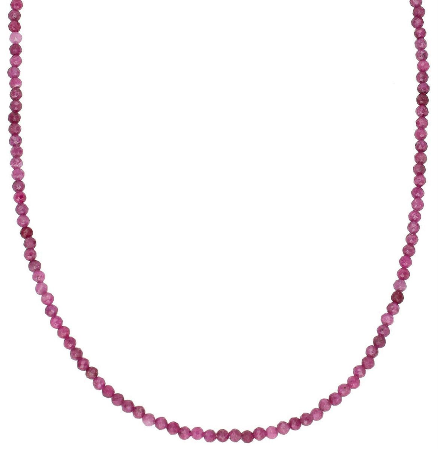 Delikatny naszyjnik damski DIA-NSZ-13114-925 ze srebra 925 i naturalnych rubinów 3 mm. Długość 42–45 cm, waga 5,30 g. Elegancja, kobiecość i ponadczasowy styl.1.jpg