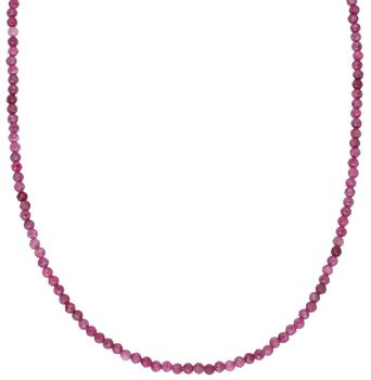Delikatny naszyjnik damski DIA-NSZ-13114-925 ze srebra 925 i naturalnych rubinów 3 mm. Długość 42–45 cm, waga 5,30 g. Elegancja, kobiecość i ponadczasowy styl.1.jpg