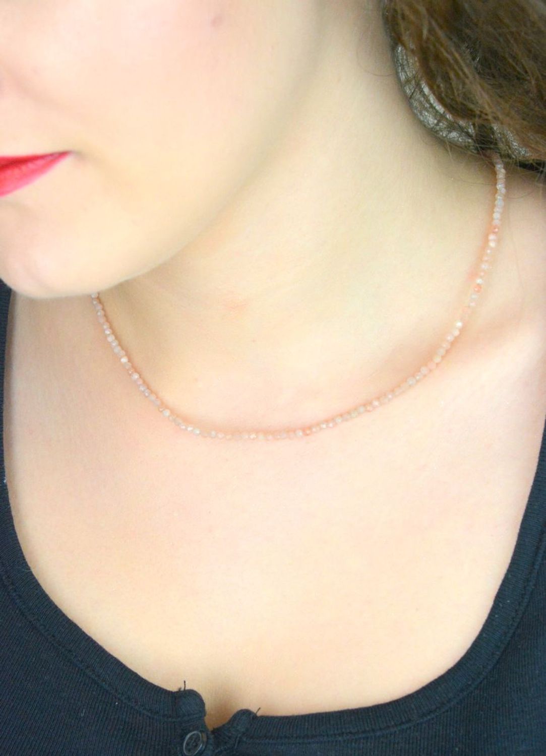 Delikatny naszyjnik damski srebro 925 DIA-NSZ-13115-925 z kamieniem słonecznym 2 mm. Długość 40 cm. Subtelny blask i elegancja na każdą okazję.11.jpg