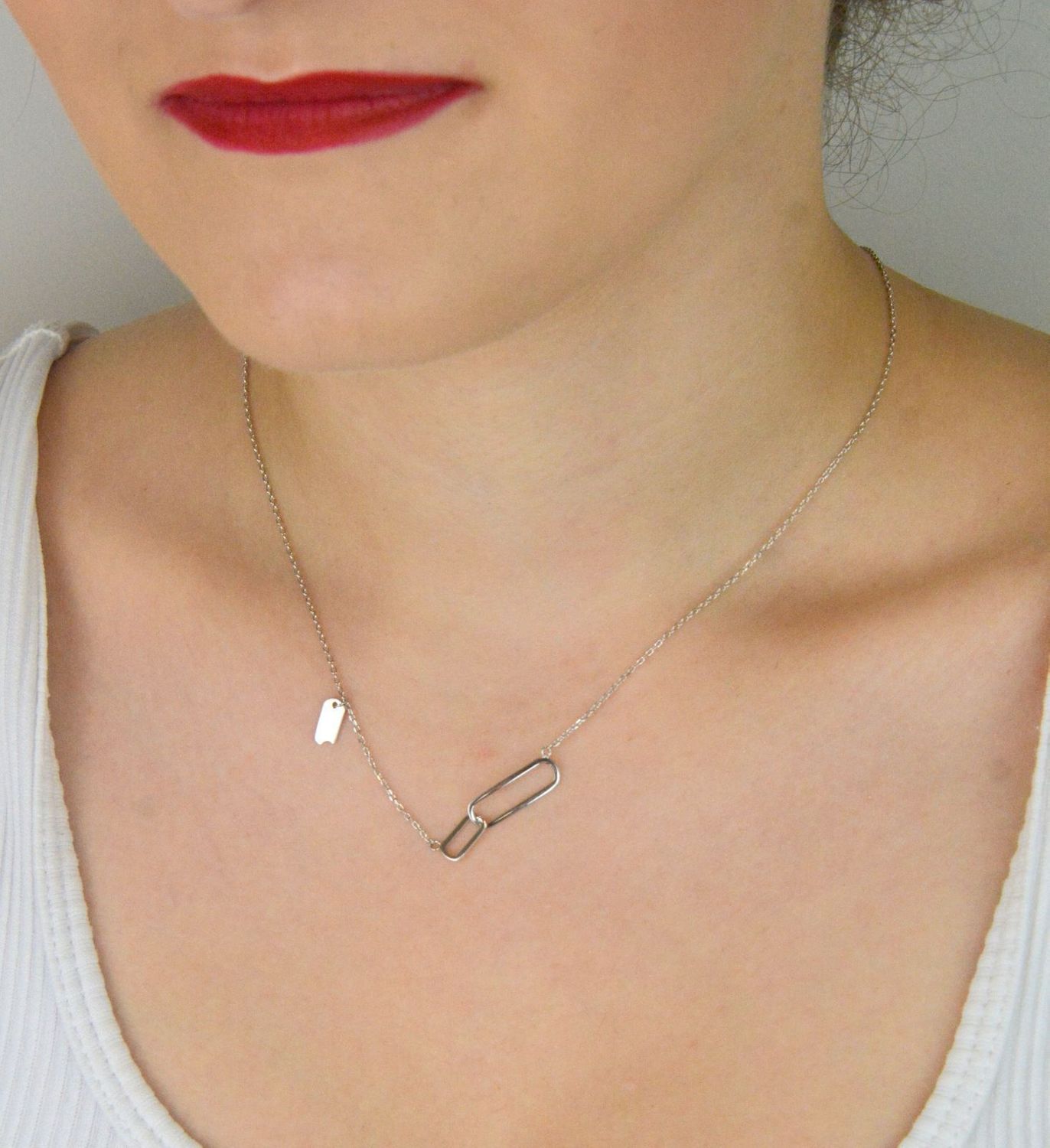 Naszyjnik damski srebrny 925 DIA-NSZ-1315-925 z podłużnym elementem, długość 42+3 cm, zapięcie na karabińczyk. Lekki i elegancki dodatek na każdą okazję.1.jpg