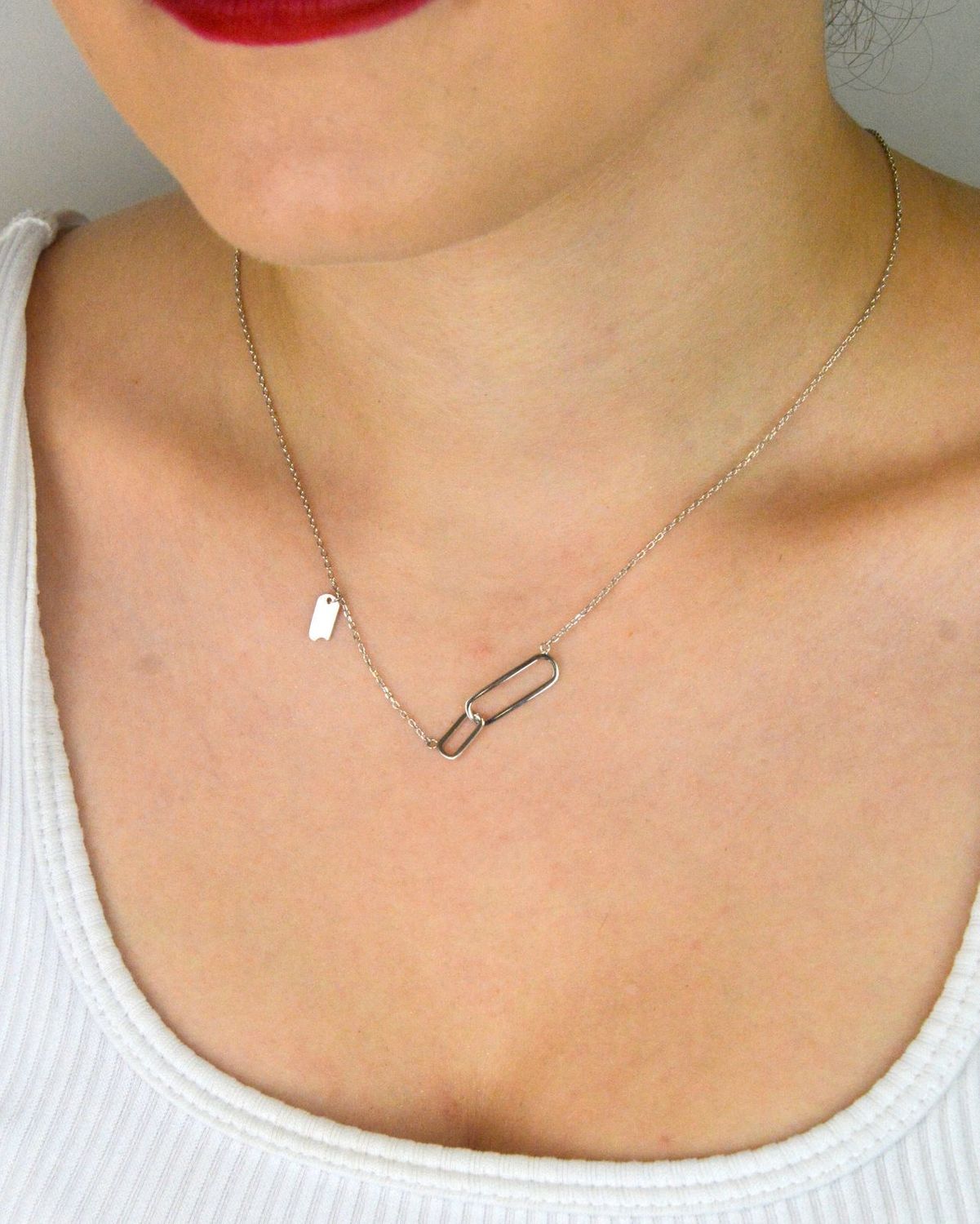Naszyjnik damski srebrny 925 DIA-NSZ-1315-925 z podłużnym elementem, długość 42+3 cm, zapięcie na karabińczyk. Lekki i elegancki dodatek na każdą okazję.1.jpg