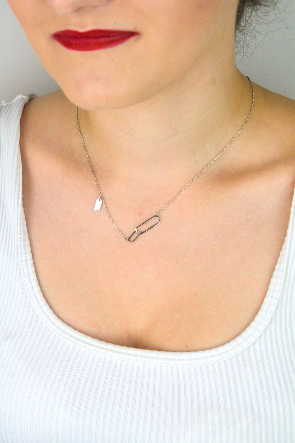 Naszyjnik damski srebrny 925 DIA-NSZ-1315-925 z podłużnym elementem, długość 42+3 cm, zapięcie na karabińczyk. Lekki i elegancki dodatek na każdą okazję.1.jpg