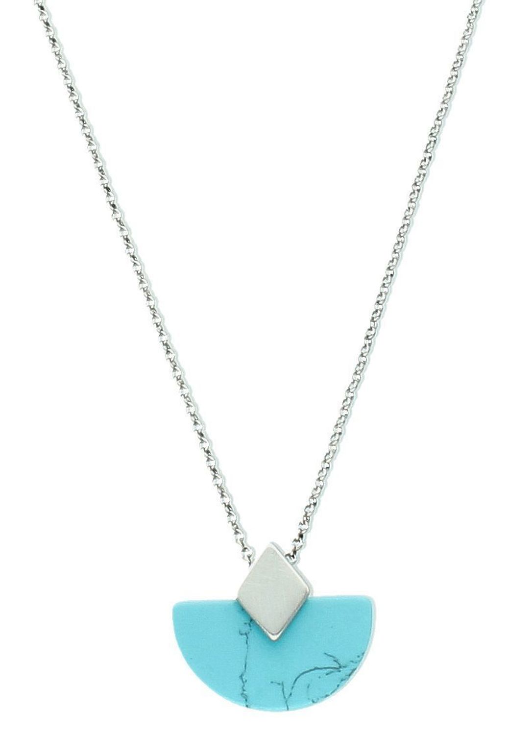 Damski naszyjnik ze srebra próby 925 z zawieszką z turkusem. Długość 42 + 3 cm, waga 3,30 g. Model DZN238TURR – elegancki dodatek z naturalnym akcentem.1.jpg