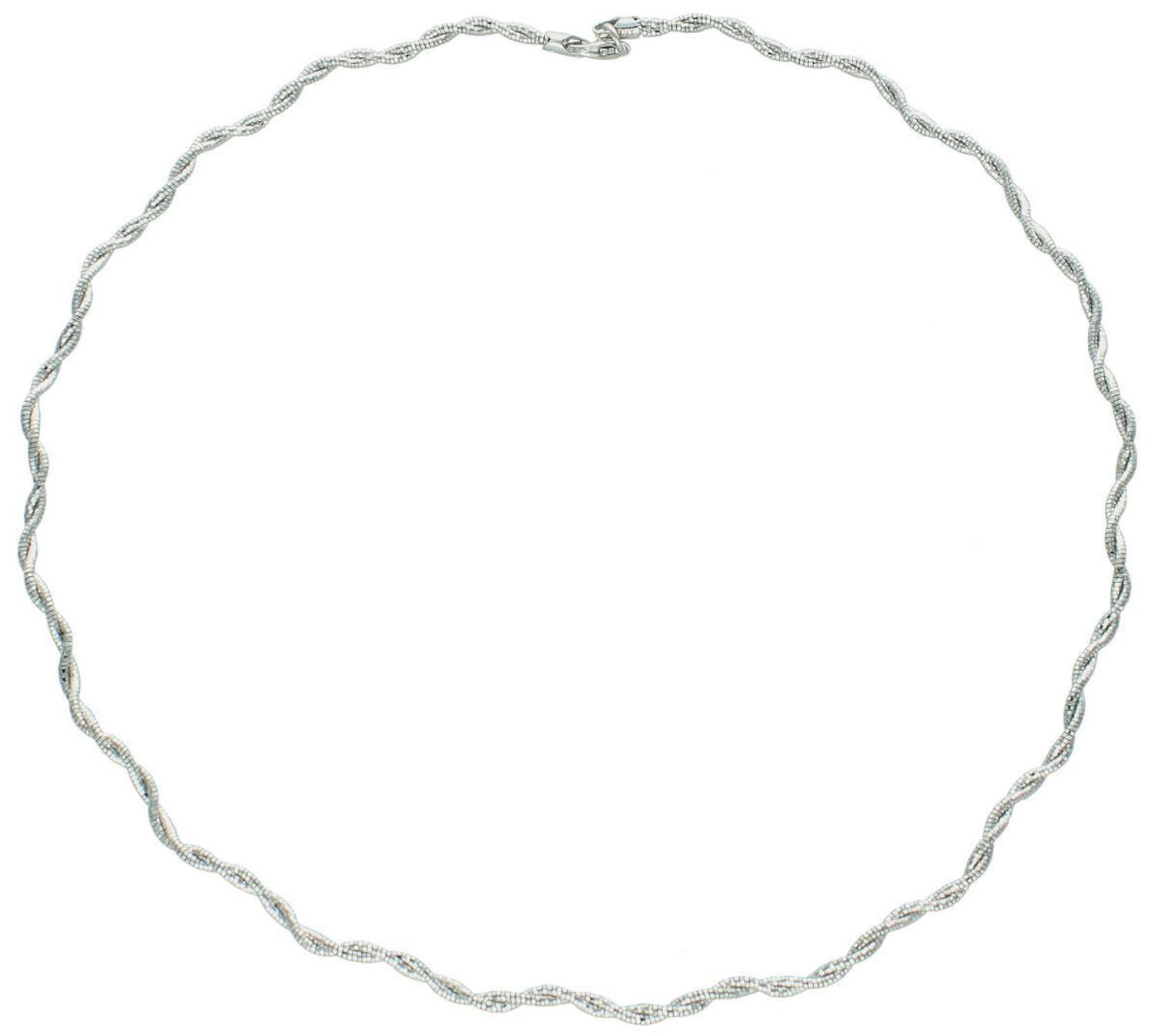 Naszyjnik srebrny damski 925 – model DIA-NSZ-13340-925. Pleciony wzór, długość 45 cm, szerokość 3 mm, waga 8,60 g. Elegancka, klasyczna biżuteria dla kobiet.1.jpg