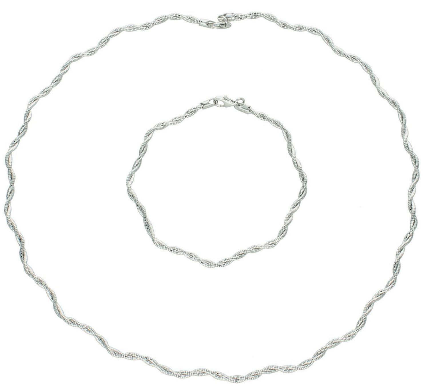 Naszyjnik srebrny damski 925 – model DIA-NSZ-13340-925. Pleciony wzór, długość 45 cm, szerokość 3 mm, waga 8,60 g. Elegancka, klasyczna biżuteria dla kobiet.1.jpg