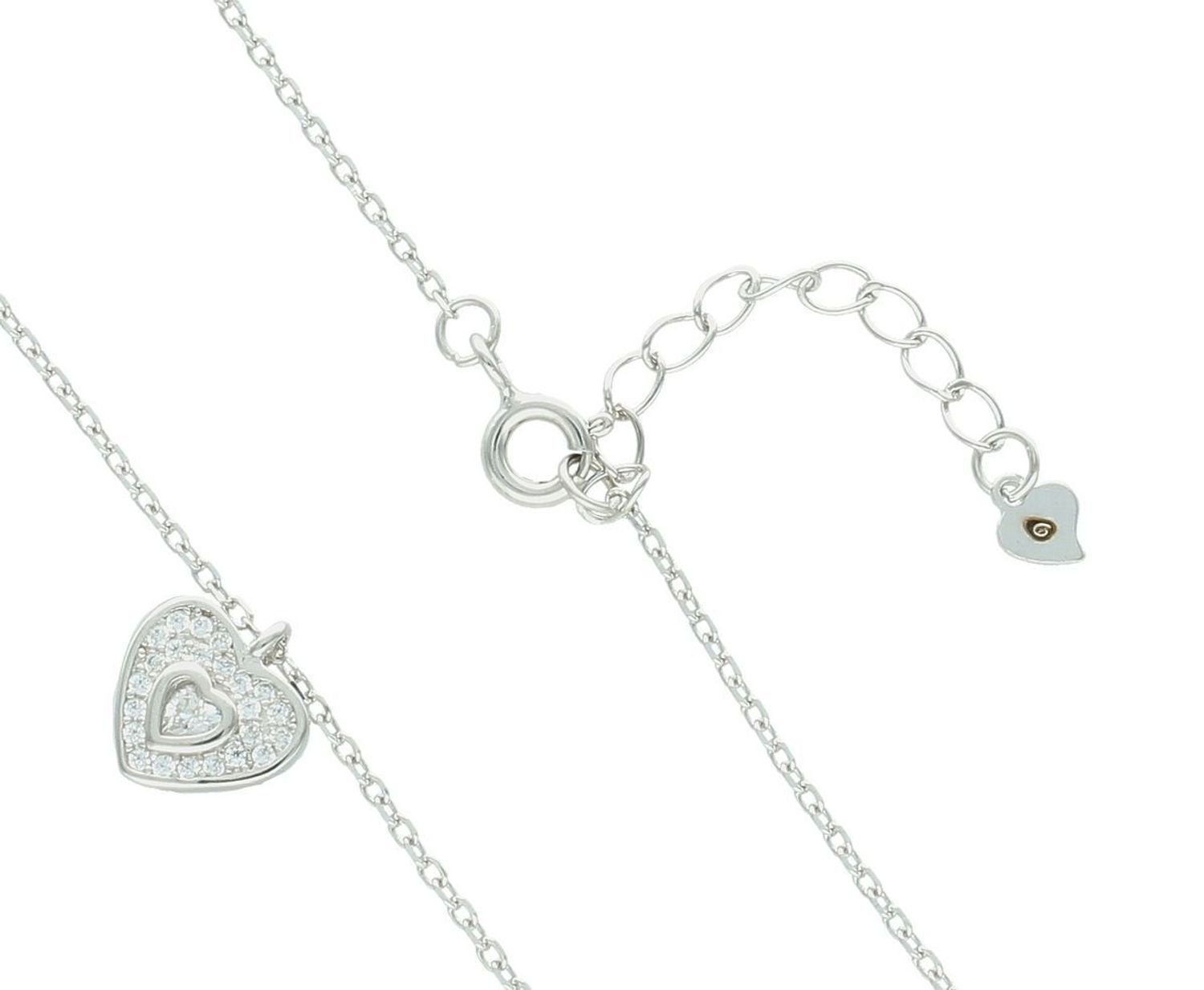 Naszyjnik celebrytka DIA-NSZ-13359-925 ze srebra próby 925, z zawieszką w kształcie serduszka z cyrkonią. Długość 42 + 3 cm, waga 2,10 g. Subtelny, kobiecy dodatek idealny na prezent.1.jpg