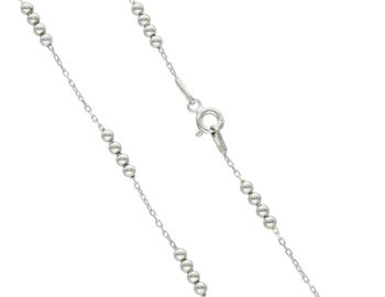 Delikatny srebrny naszyjnik DIA-NSZ-13361-925 z gładkimi kuleczkami, próba 925, długość 40 cm, waga 2,70 g. Klasyczny, minimalistyczny styl z wygodnym zapięciem na karabińczyk.2.jpg