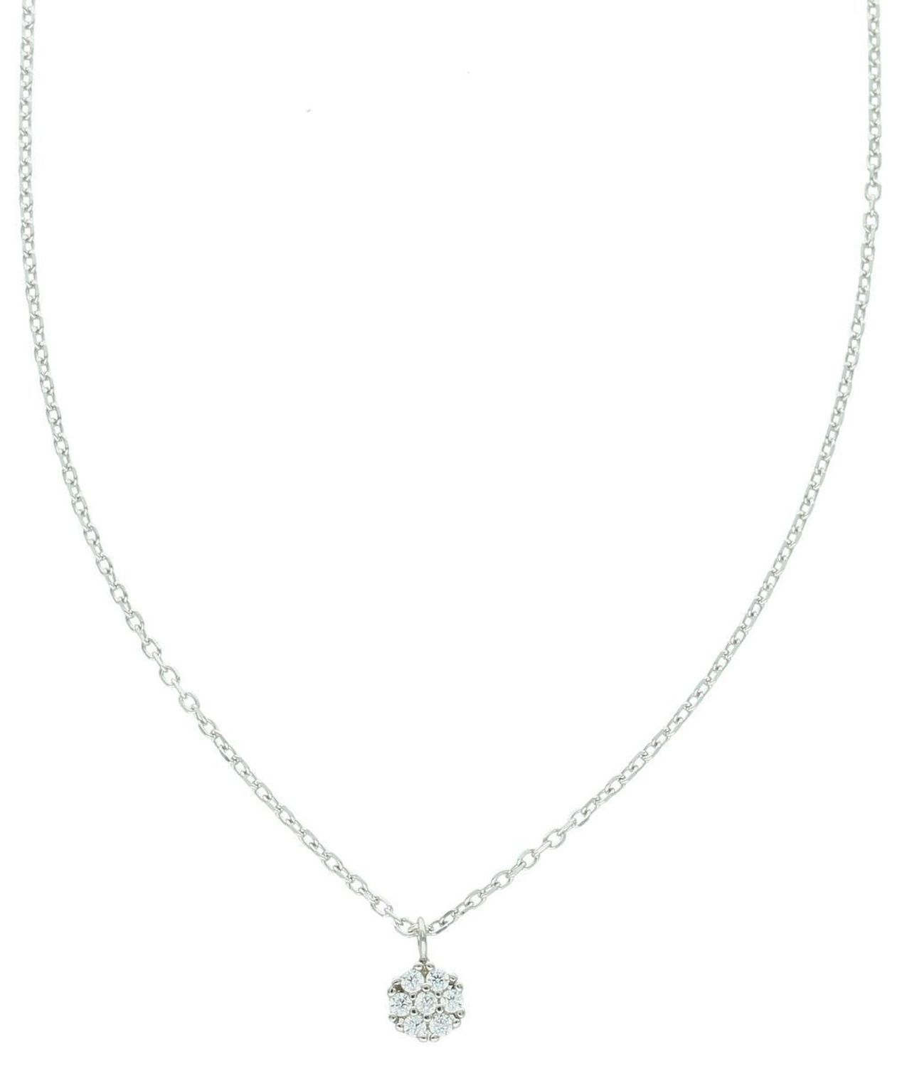 Naszyjnik srebrny DIA-NSZ-13363-925 typu celebrytka ze splotem ankier i okrągłą zawieszką zdobioną cyrkonią. Długość 42+3 cm, zawieszka 5 mm, srebro próby 925, waga 1,60 g. Subtelna elegancja.1.jpg