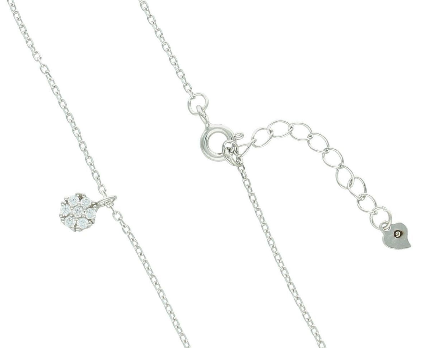 Naszyjnik srebrny DIA-NSZ-13363-925 typu celebrytka ze splotem ankier i okrągłą zawieszką zdobioną cyrkonią. Długość 42+3 cm, zawieszka 5 mm, srebro próby 925, waga 1,60 g. Subtelna elegancja.1.jpg