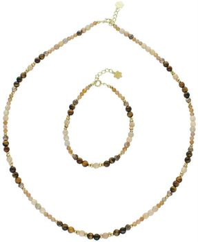 Srebrny naszyjnik 925 z kamieniem słonecznym i tygrysim okiem w beżowo-brązowych odcieniach. Długość 45+2 cm, naturalne kamienie 2–4 mm, zapięcie na karabińczyk.2.jpg