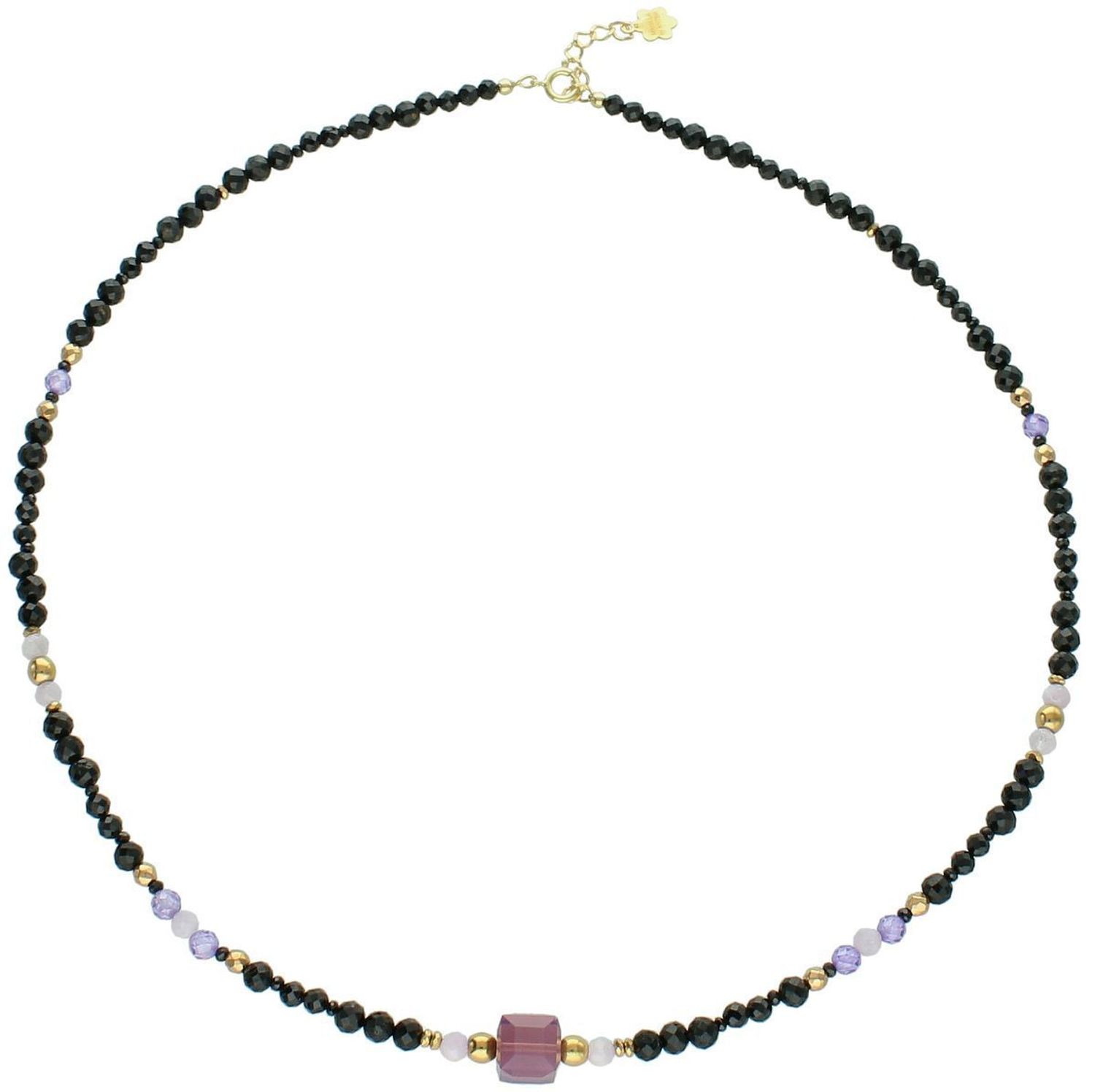 Naszyjnik damski srebrny z turmalinem, spinelem i kryształami Swarovskiego  DIA-NSZ-13510-925  Srebro 925  45 + 2 cm.jpg