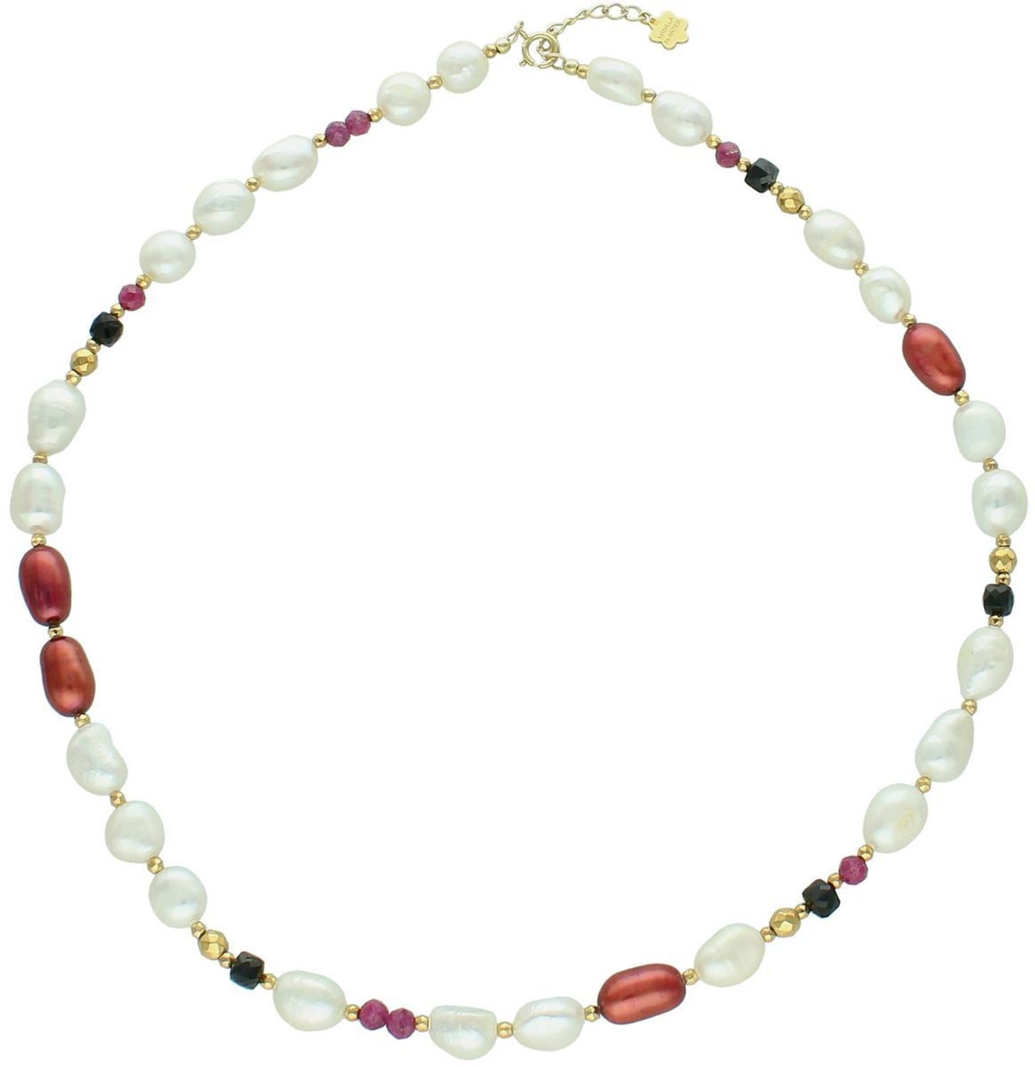 Naszyjnik damski srebrny z perłą, rubinem i turmalinem – naturalne kamienie  DIA-NSZ-13512-925,,,.jpg