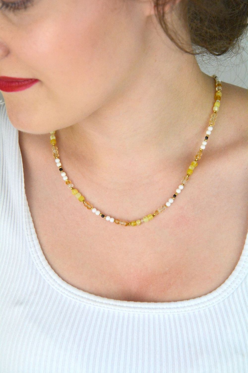 Naszyjnik damski srebrny pozłacany z opalem, cytrynem, koralem i turmalinem  Kamienie naturalne  DIA-NSZ-13516-925  925 nsz.jpg