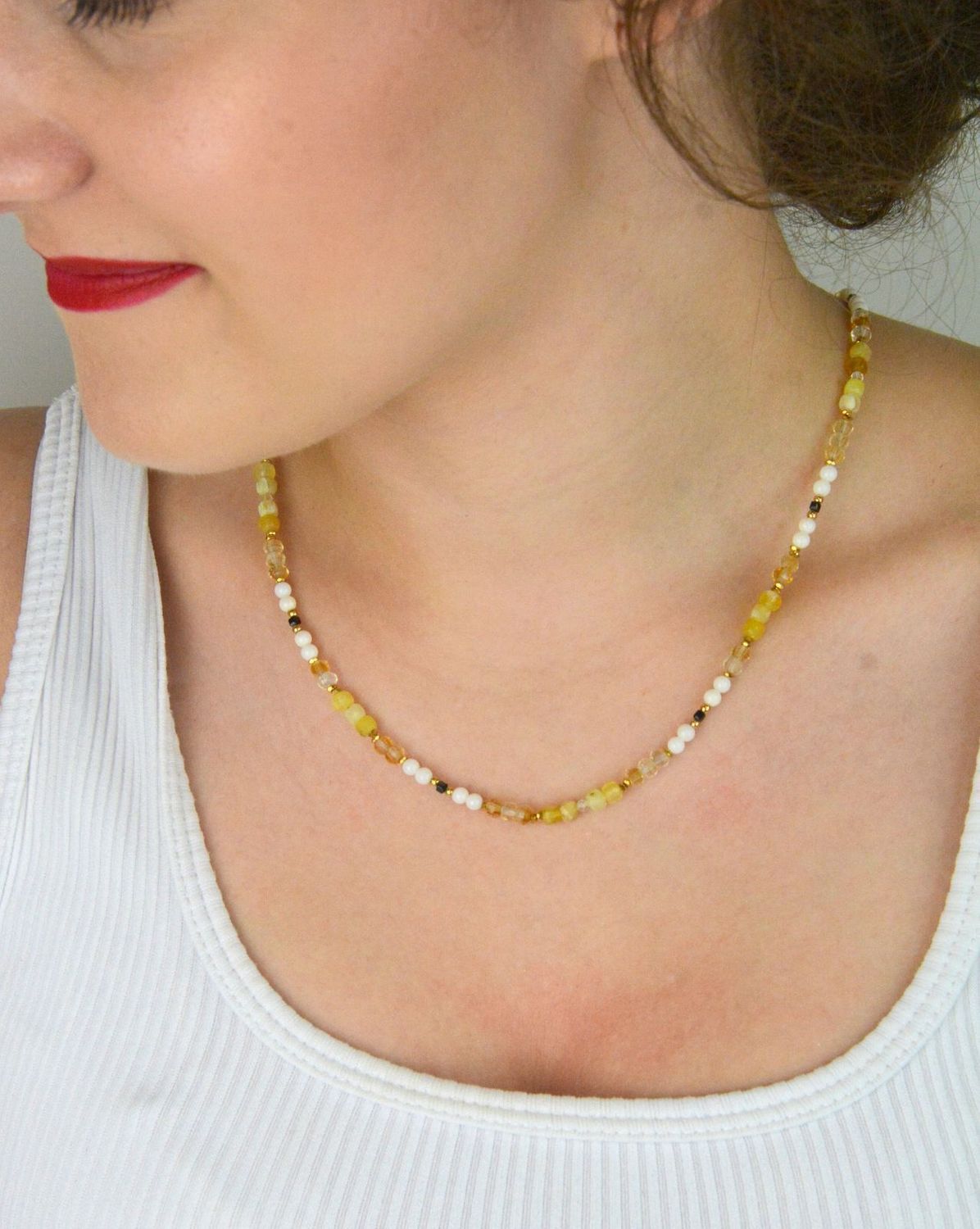 Naszyjnik damski srebrny pozłacany z opalem, cytrynem, koralem i turmalinem  Kamienie naturalne  DIA-NSZ-13516-925  925 nsz.jpg