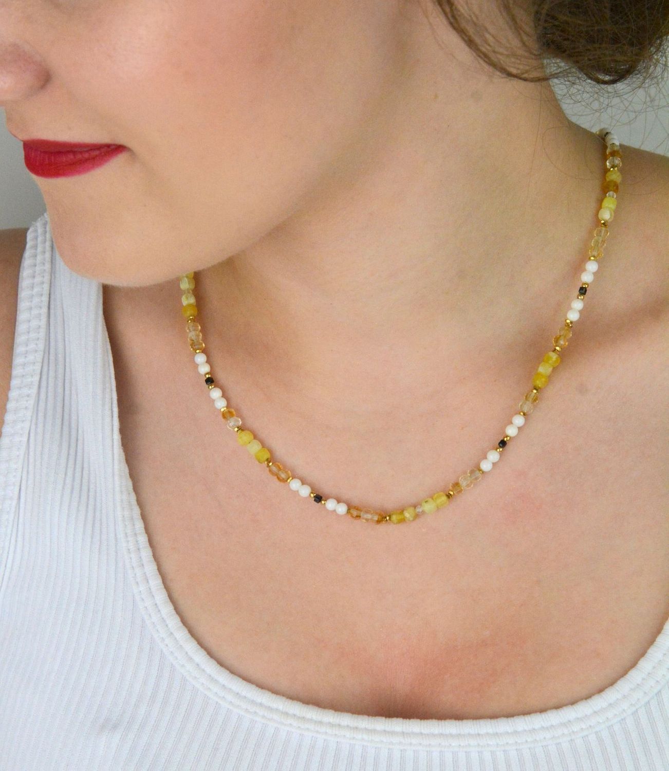 Naszyjnik damski srebrny pozłacany z opalem, cytrynem, koralem i turmalinem  Kamienie naturalne  DIA-NSZ-13516-925  925 nsz.jpg