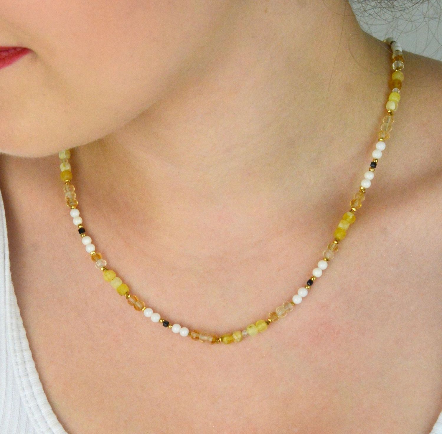 Naszyjnik damski srebrny pozłacany z opalem, cytrynem, koralem i turmalinem  Kamienie naturalne  DIA-NSZ-13516-925  925 nsz.jpg