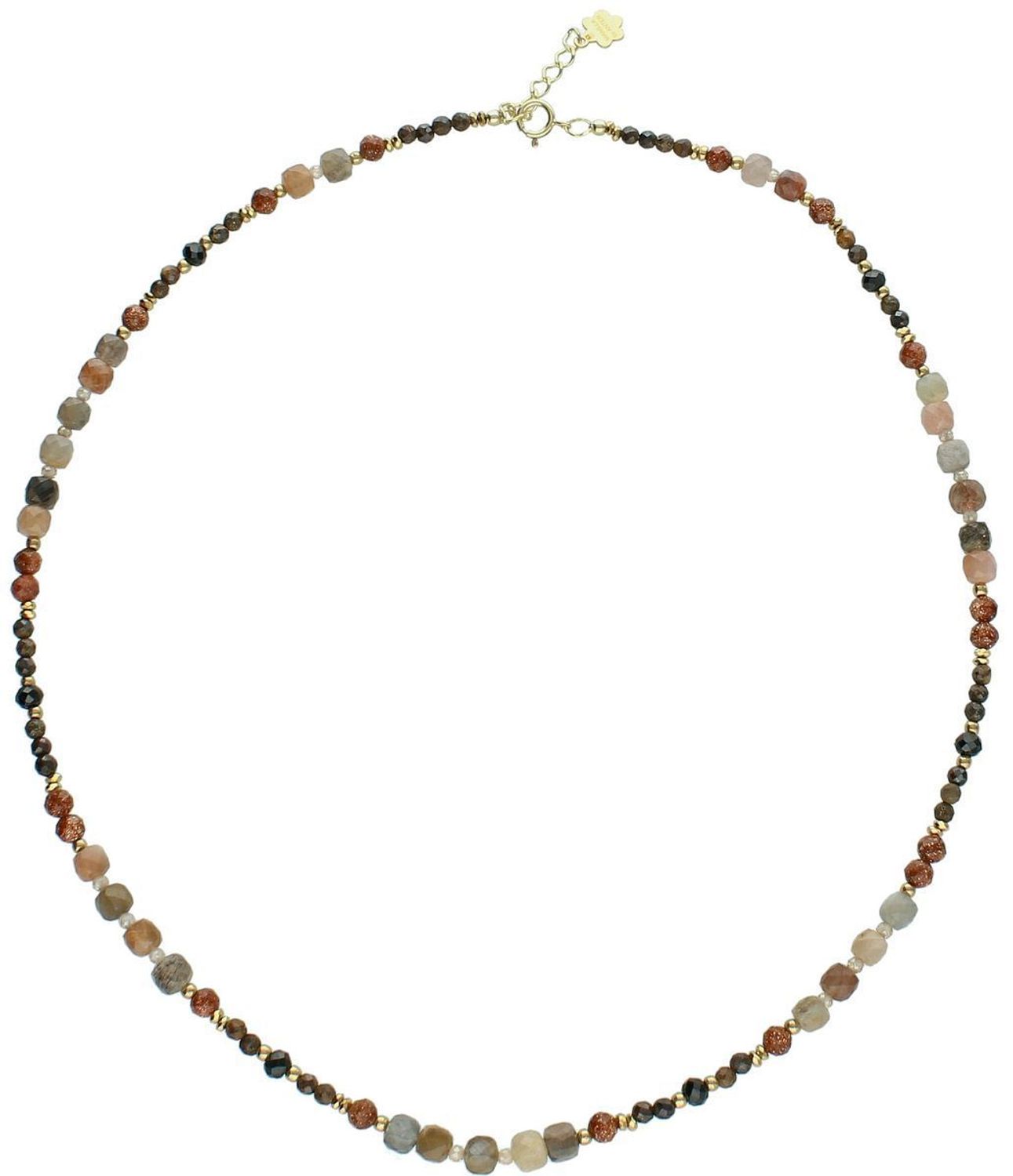 Naszyjnik damski srebrny pozłacany z kamieniem słonecznym, opalem i piaskiem pustyni  Naturalne kamienie  DIA-NSZ-13525-925  925.jpg