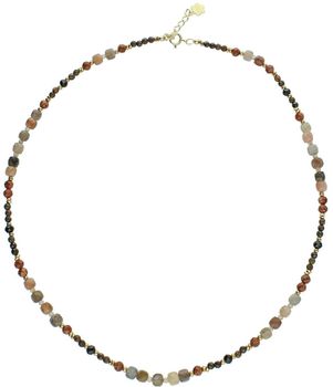 Naszyjnik damski srebrny pozłacany z kamieniem słonecznym, opalem i piaskiem pustyni  Naturalne kamienie  DIA-NSZ-13525-925  925.jpg