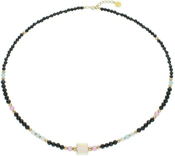 Naszyjnik damski wykonany ze srebra próby 925 z naturalnymi kamieniami turmalin, kryształ, topaz i spinel. Długość 45 + 2 cm, zapięcie na karabińczyk, waga 11,00 g.1.jpg