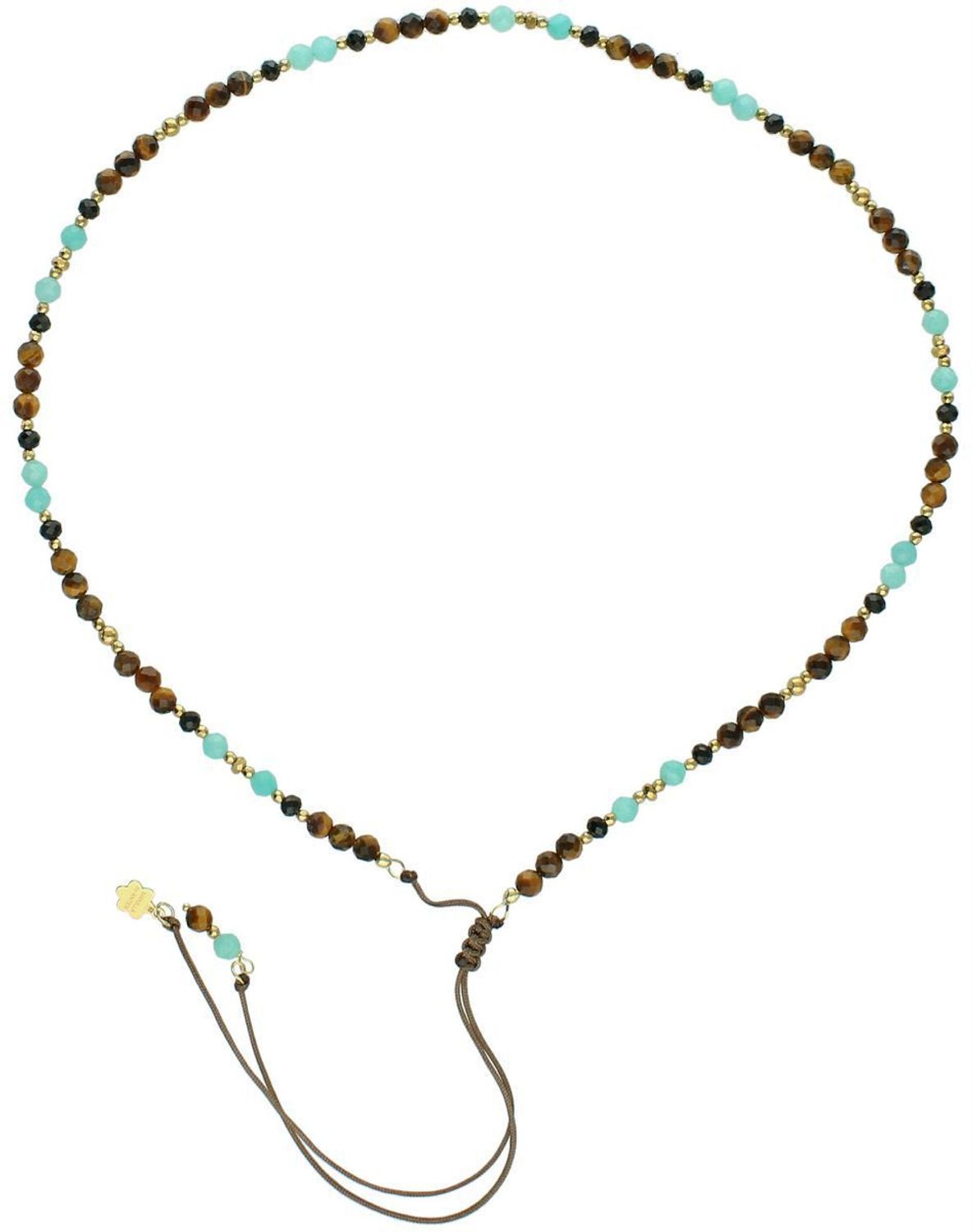 Naszyjnik damski srebrny pozłacany z kamieniami naturalnymi – tygrysie oko, amazonit, turmalin  DIA-NSZ-13537-925.jpg