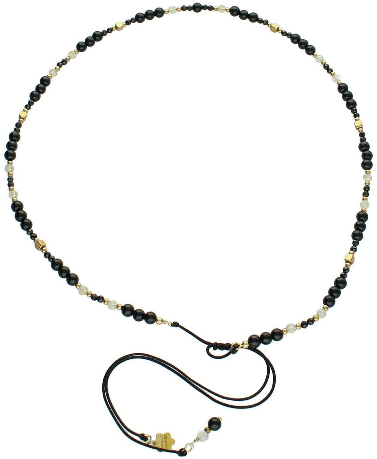 Naszyjnik damski srebrny próby 925 z kamieniami naturalnymi turmalin, cytryn i agat. Długość 60 cm, waga 8,3 g, zapięcie regulowane sznureczkiem.1.jpg