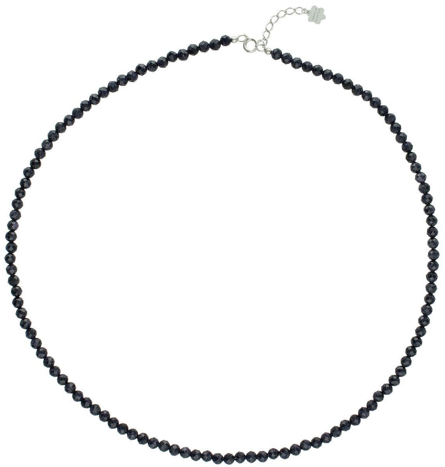 Naszyjnik srebrny 925 z naturalnym kamieniem noc kairu. Długość 43+2 cm, waga 9,15 g, zapięcie karabińczyk. Blask nocy w eleganckim wydaniu.1.jpg