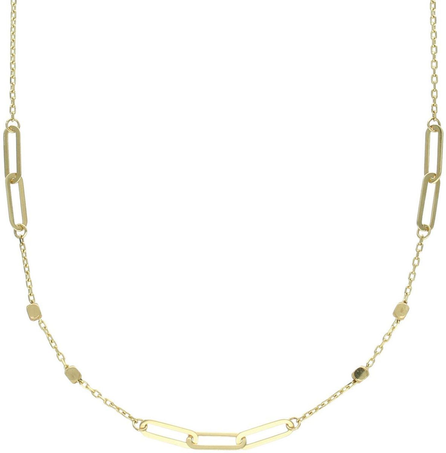 Złoty naszyjnik celebrytka z ozdobnymi ognikami i kuleczkami.jpg