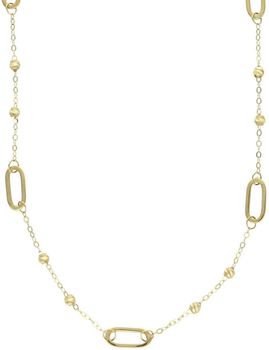 Złoty naszyjnik 585 z gładkimi ognikami i błyszczącymi kuleczkami – 45 cm.jpg