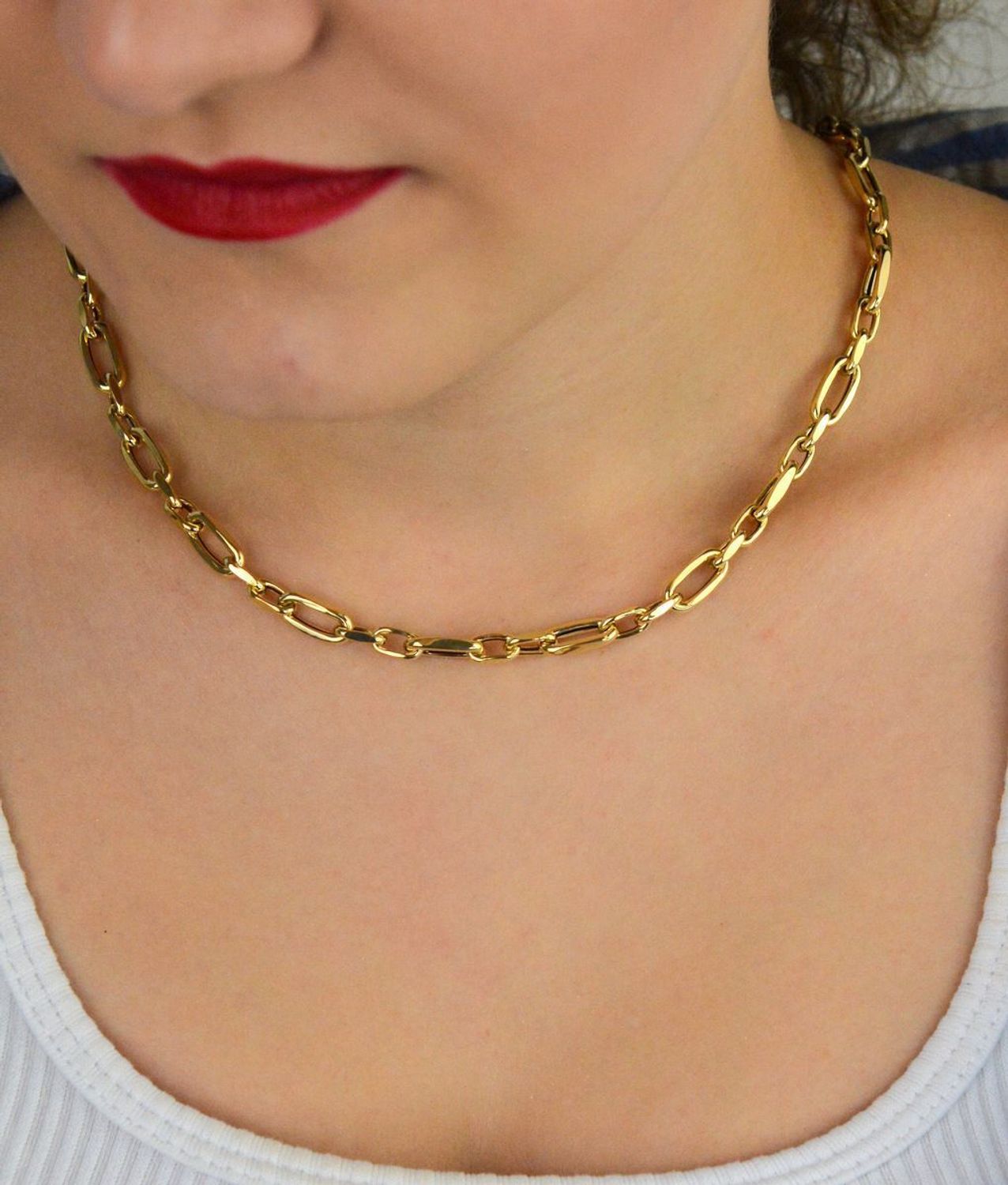 Naszyjnik damski złoty 585 owalne ogniwa różnej wielkości 50 cm DIA-NSZ-13691-585.jpg