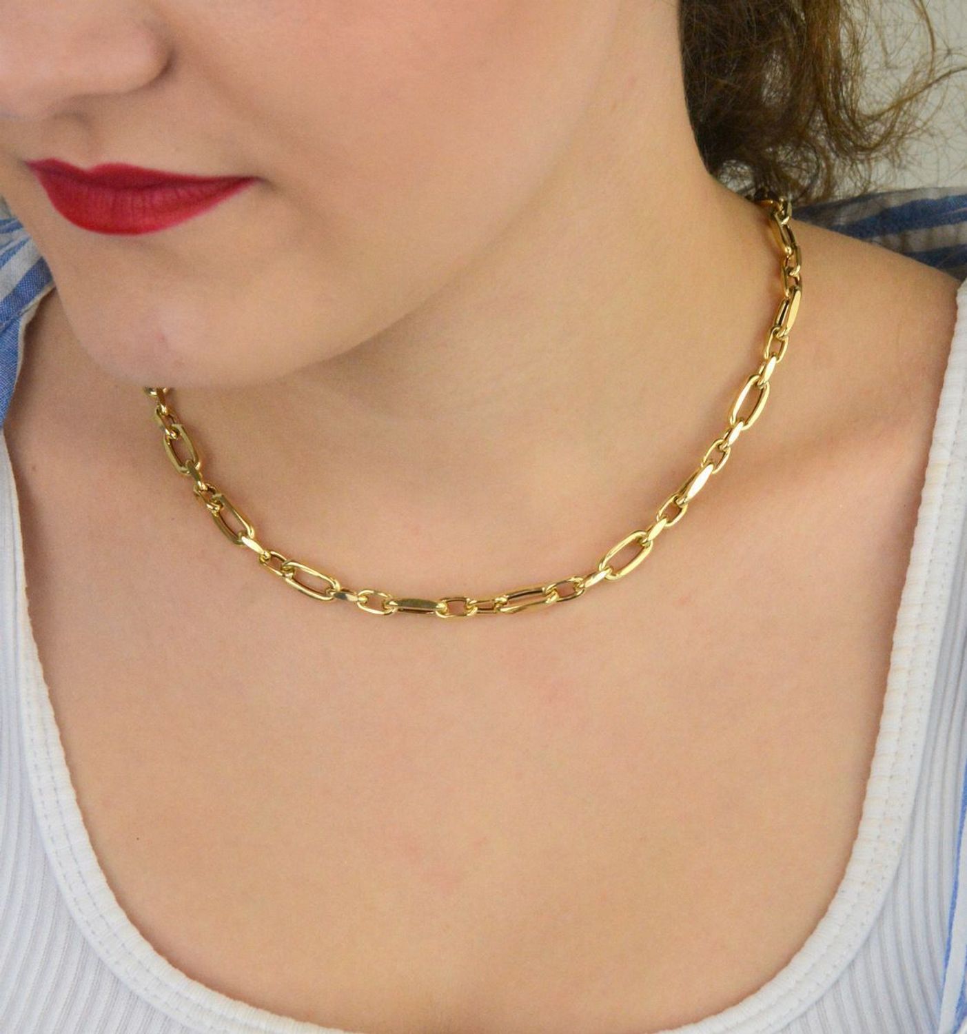 Naszyjnik damski złoty 585 owalne ogniwa różnej wielkości 50 cm DIA-NSZ-13691-585.jpg