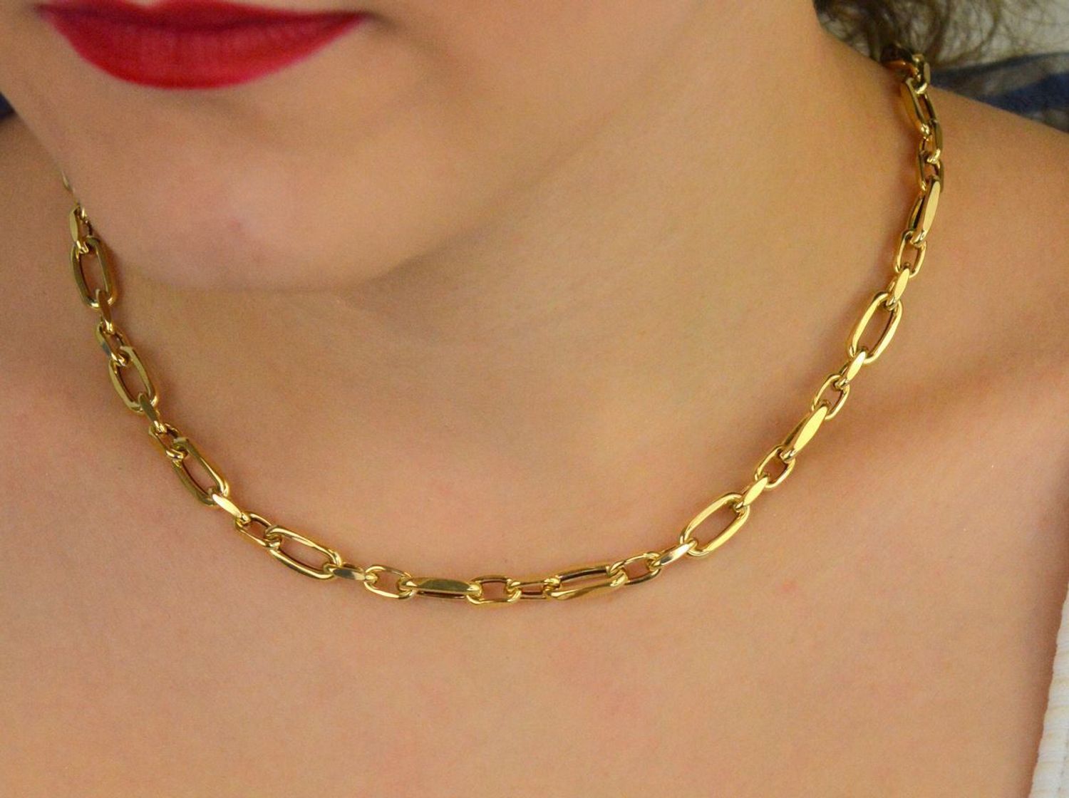 Naszyjnik damski złoty 585 owalne ogniwa różnej wielkości 50 cm DIA-NSZ-13691-585.jpg