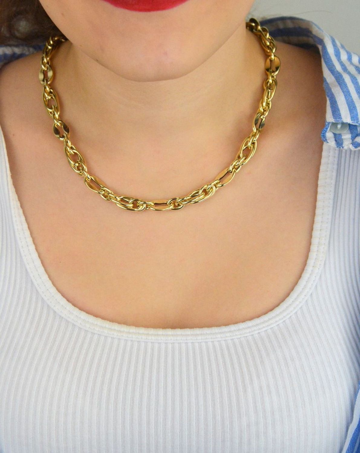 Naszyjnik damski złoty 585 owalne ogniwa 45 cm DIA-NSZ-13692-585.jpg