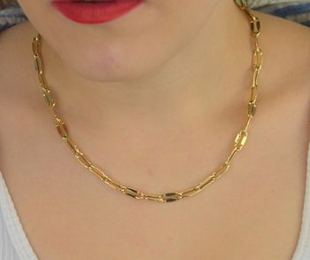 Złoty naszyjnik z żółtego złota próby 585 o długości 46 cm i wadze 5,32 g. Klasyczny wzór ogniw, solidne zapięcie karabińczyk. Idealny na prezent – kod DIA-NSZ-13701-585 (1).JPG