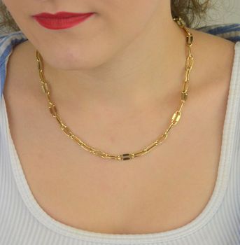 Złoty naszyjnik z żółtego złota próby 585 o długości 46 cm i wadze 5,32 g. Klasyczny wzór ogniw, solidne zapięcie karabińczyk. Idealny na prezent – kod DIA-NSZ-13701-585 (3).JPG