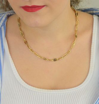 Złoty naszyjnik z żółtego złota próby 585 o długości 46 cm i wadze 5,32 g. Klasyczny wzór ogniw, solidne zapięcie karabińczyk. Idealny na prezent – kod DIA-NSZ-13701-585 (6).JPG