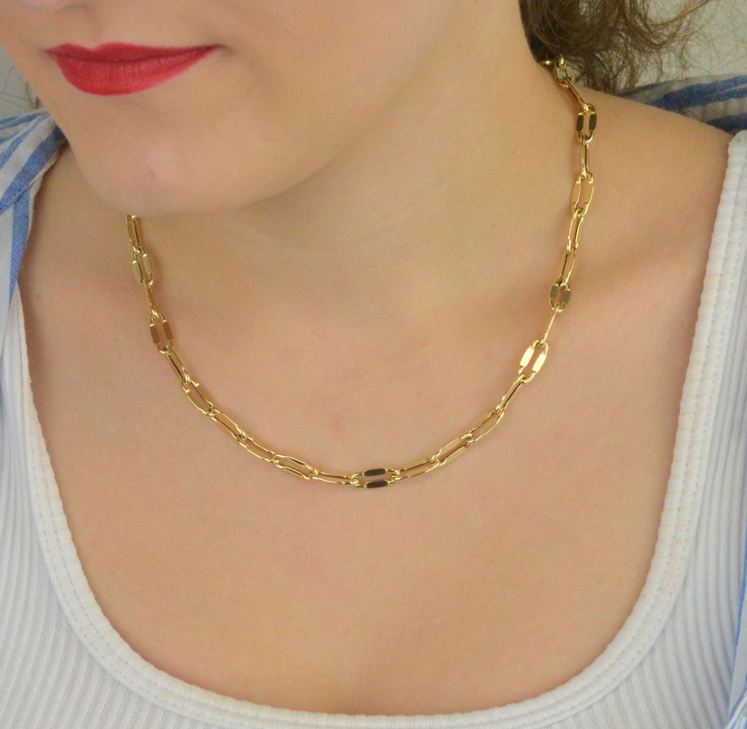 Naszyjnik damksi złoty 585 ogniwowy 46 cm DIA-NSZ-13701-585.jpg