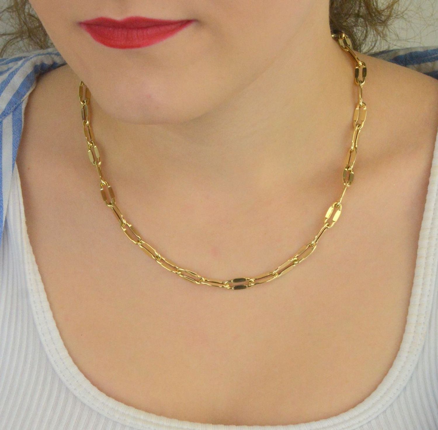 Naszyjnik damksi złoty 585 ogniwowy 46 cm DIA-NSZ-13701-585.jpg