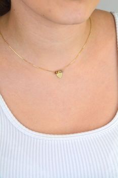 Subtelny naszyjnik damski ze złota próby 585, model DIA-NSZ-13785-585. Zdobiony serduszkiem i małymi kółeczkami, długość 42 + 3 cm, waga 1,66 g, zapięcie na karabińczyk. Idealna biżuteria na prezent i na co dzień (3).JPG