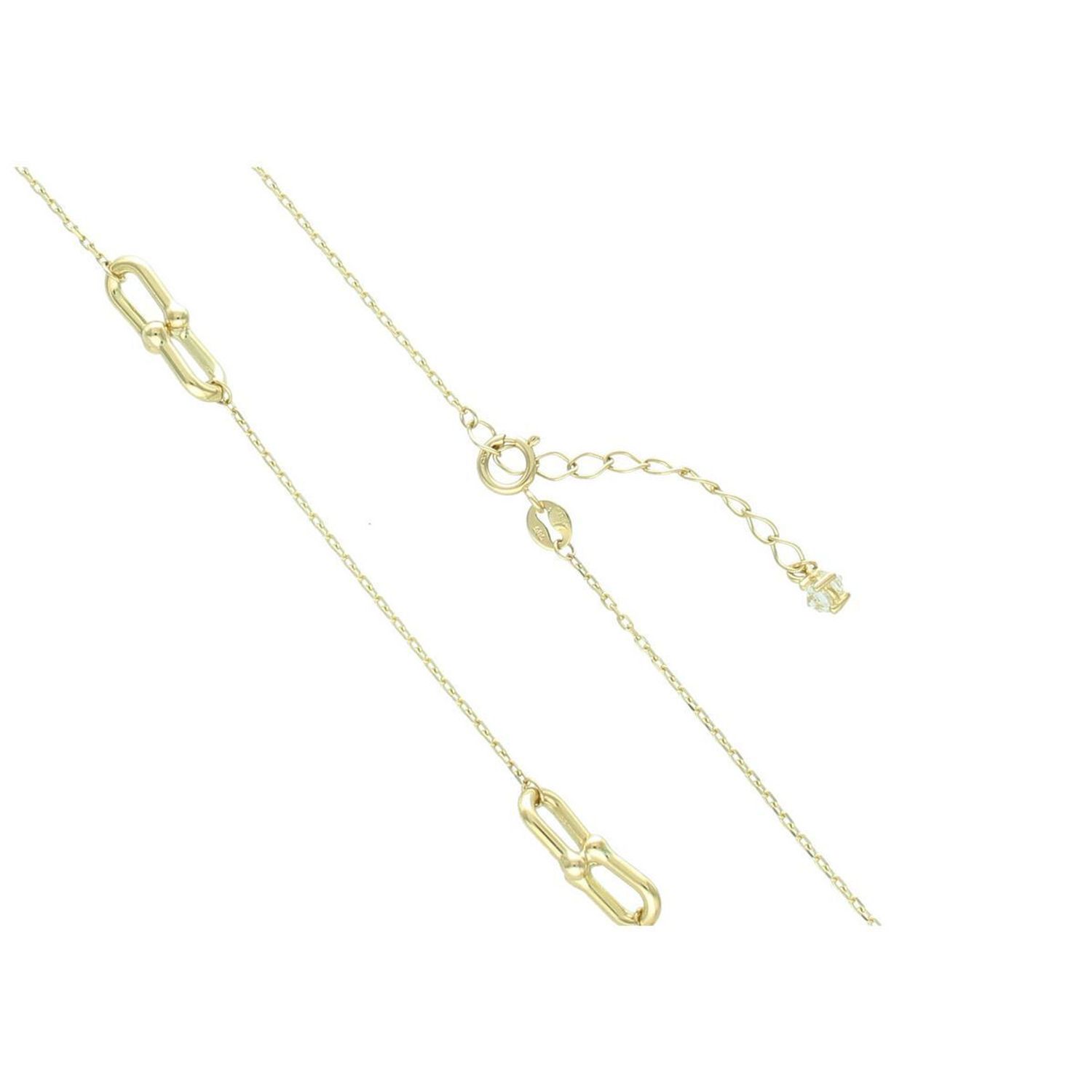 Elegancki złoty naszyjnik damski próby 585 w stylu ankier, zdobiony elementami Cartierr. Długość 42 cm + 3 cm, waga 3,00 g, zapięcie na karabińczyk. Idealny do codziennych1.jpg